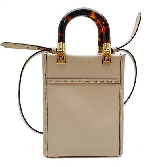 FENDI Beige Leather Shoulder Bag - Picture 2 of 10